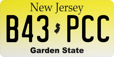 NJ license plate B43PCC