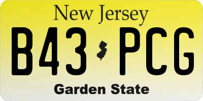 NJ license plate B43PCG