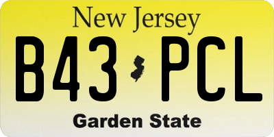 NJ license plate B43PCL
