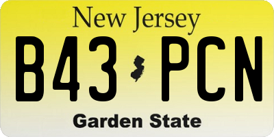 NJ license plate B43PCN