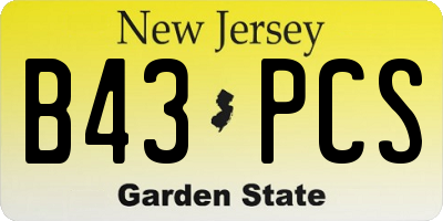 NJ license plate B43PCS