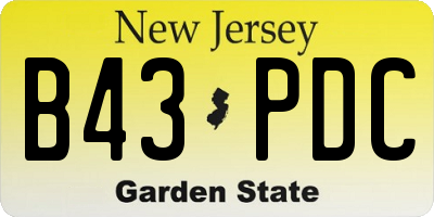 NJ license plate B43PDC