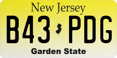 NJ license plate B43PDG