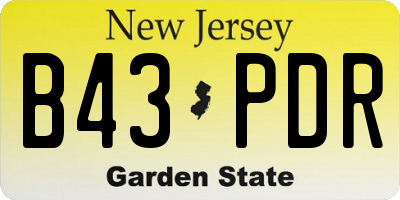 NJ license plate B43PDR