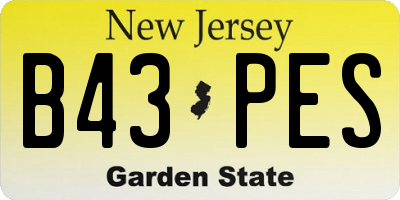 NJ license plate B43PES