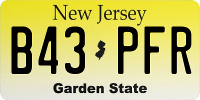 NJ license plate B43PFR