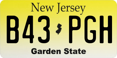 NJ license plate B43PGH