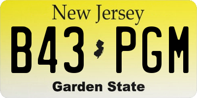 NJ license plate B43PGM