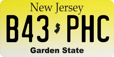 NJ license plate B43PHC