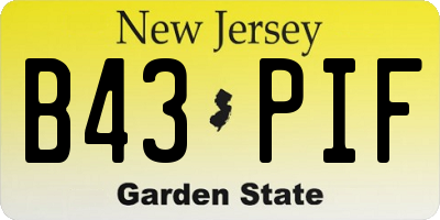 NJ license plate B43PIF