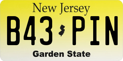 NJ license plate B43PIN