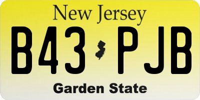 NJ license plate B43PJB