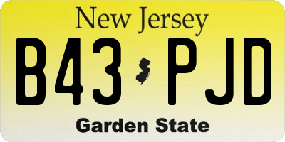 NJ license plate B43PJD