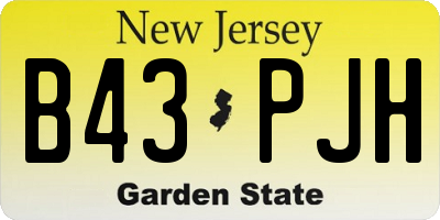 NJ license plate B43PJH