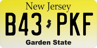 NJ license plate B43PKF