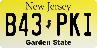 NJ license plate B43PKI