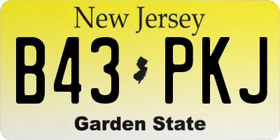 NJ license plate B43PKJ