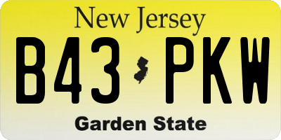 NJ license plate B43PKW