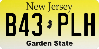 NJ license plate B43PLH