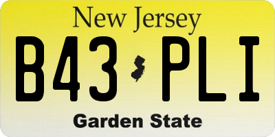 NJ license plate B43PLI