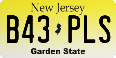 NJ license plate B43PLS