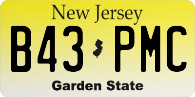NJ license plate B43PMC