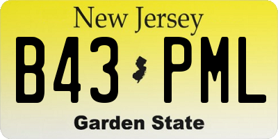 NJ license plate B43PML