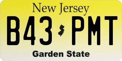 NJ license plate B43PMT