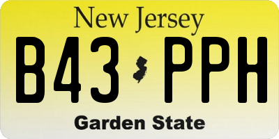 NJ license plate B43PPH