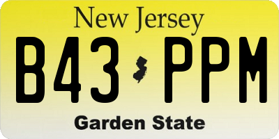 NJ license plate B43PPM