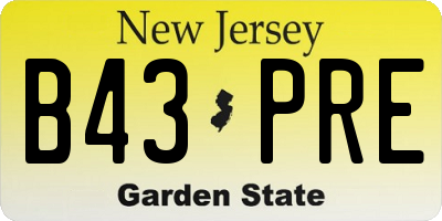 NJ license plate B43PRE