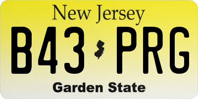 NJ license plate B43PRG