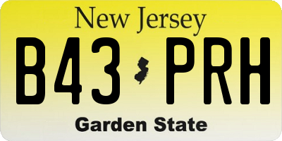 NJ license plate B43PRH