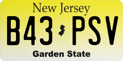 NJ license plate B43PSV