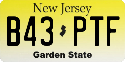NJ license plate B43PTF