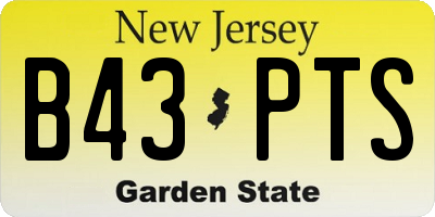 NJ license plate B43PTS