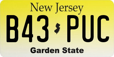 NJ license plate B43PUC