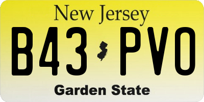 NJ license plate B43PVO