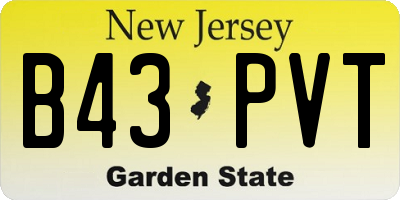 NJ license plate B43PVT