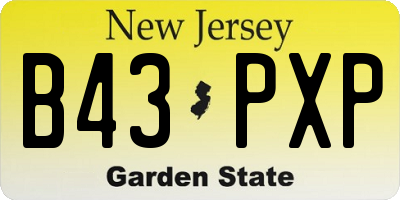 NJ license plate B43PXP