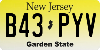 NJ license plate B43PYV