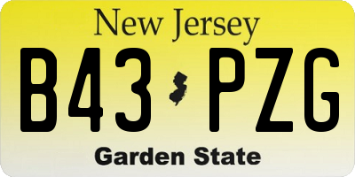 NJ license plate B43PZG