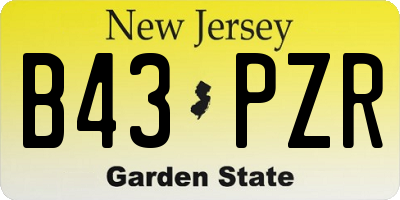 NJ license plate B43PZR