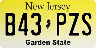 NJ license plate B43PZS