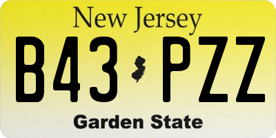 NJ license plate B43PZZ