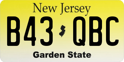 NJ license plate B43QBC