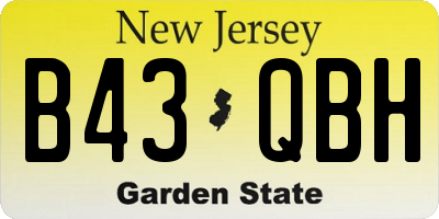 NJ license plate B43QBH