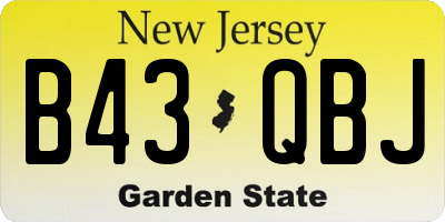 NJ license plate B43QBJ