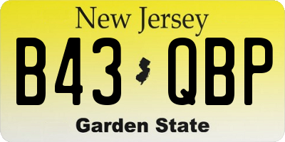 NJ license plate B43QBP