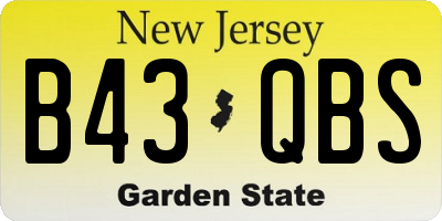 NJ license plate B43QBS